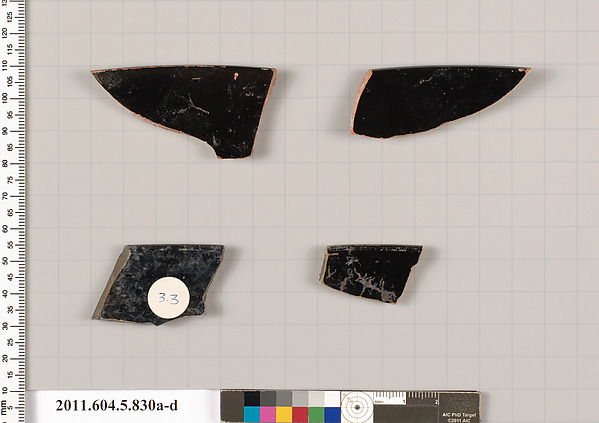 Terracotta rim fragments of kylikes (drinking cups)