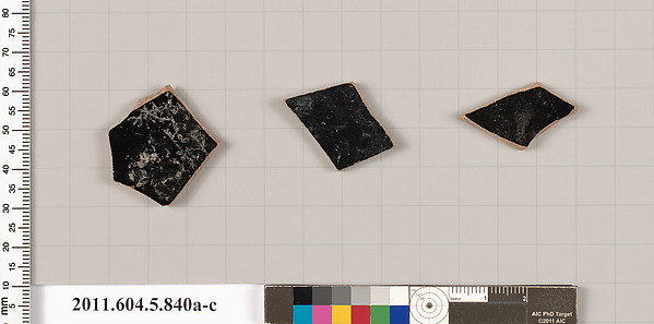 Terracotta fragments of kylikes (drinking cups)
