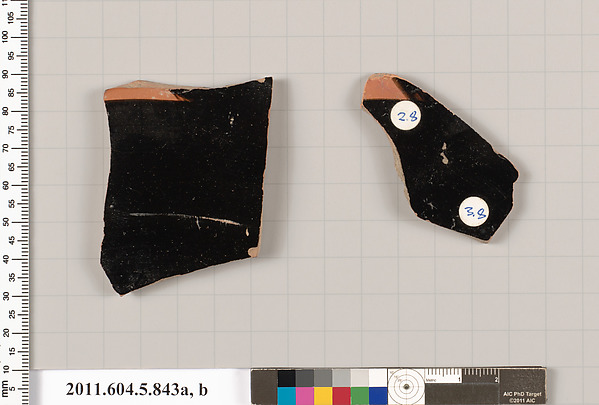 Terracotta fragments of kylikes (drinking cups)