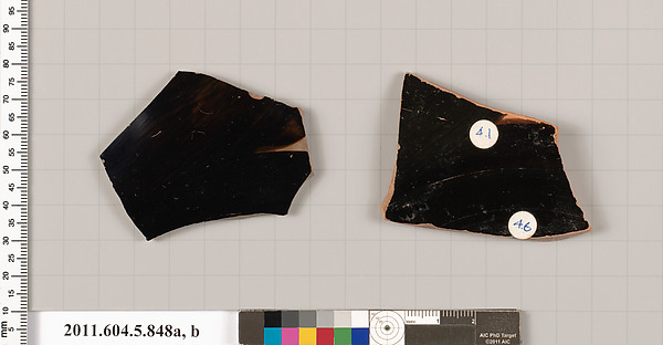 Terracotta fragments of kylikes (drinking cups)