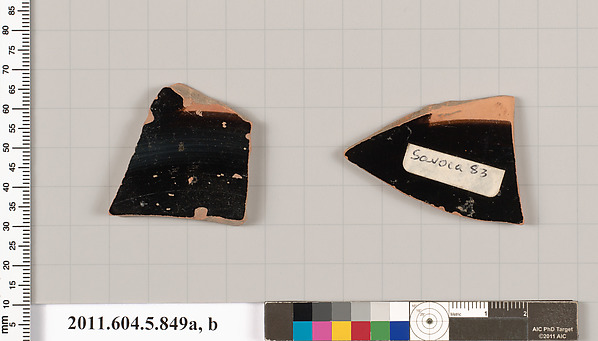 Terracotta fragments of kylikes (drinking cups)