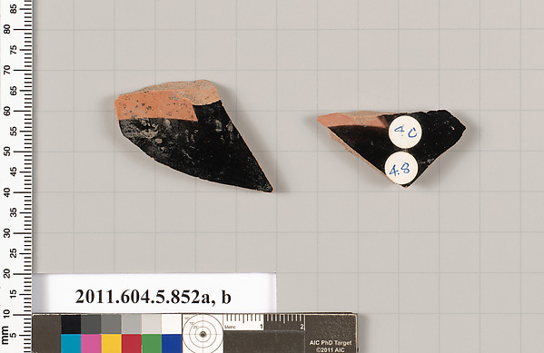 Terracotta fragments of kylikes (drinking cups)
