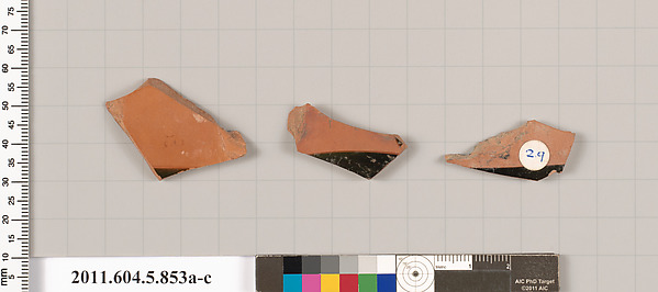 Terracotta fragments of kylikes (drinking cups)