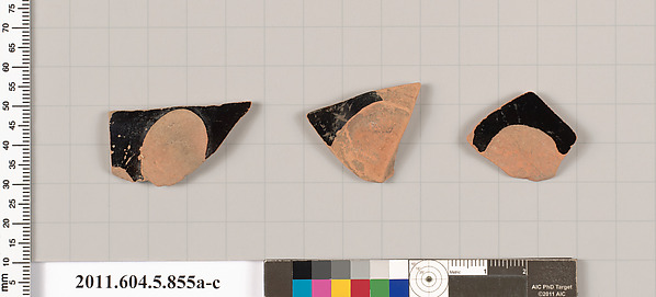 Terracotta fragments of kylikes (drinking cups)