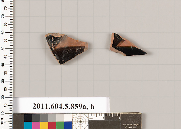 Terracotta fragments of kylikes (drinking cups)