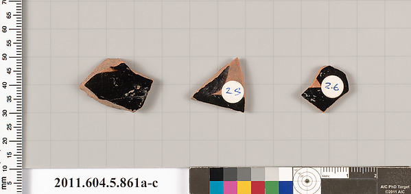 Terracotta fragments of kylikes (drinking cups)