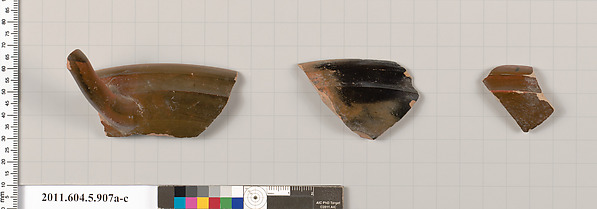 Terracotta fragments of a kylix (drinking cup)