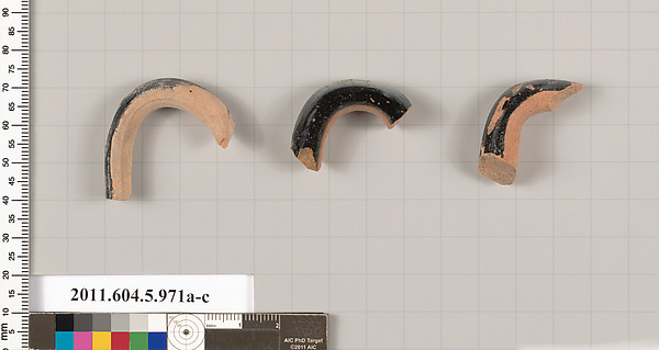 Terracotta fragments of kylikes (drinking cups)