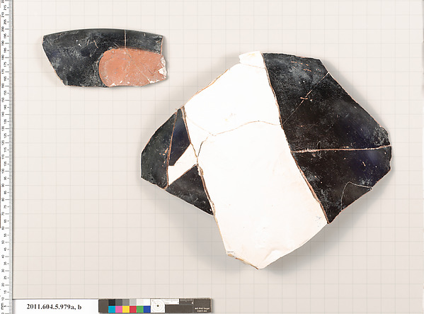 Terracotta fragments of a kylix (drinking cup)
