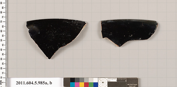 Terracotta rim fragments of kylikes (drinking cups)