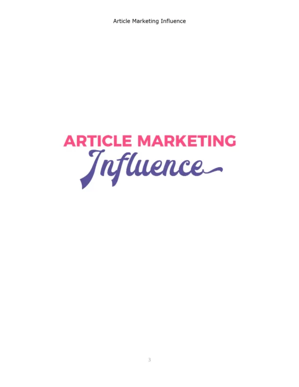 Article Marketing Influence 03