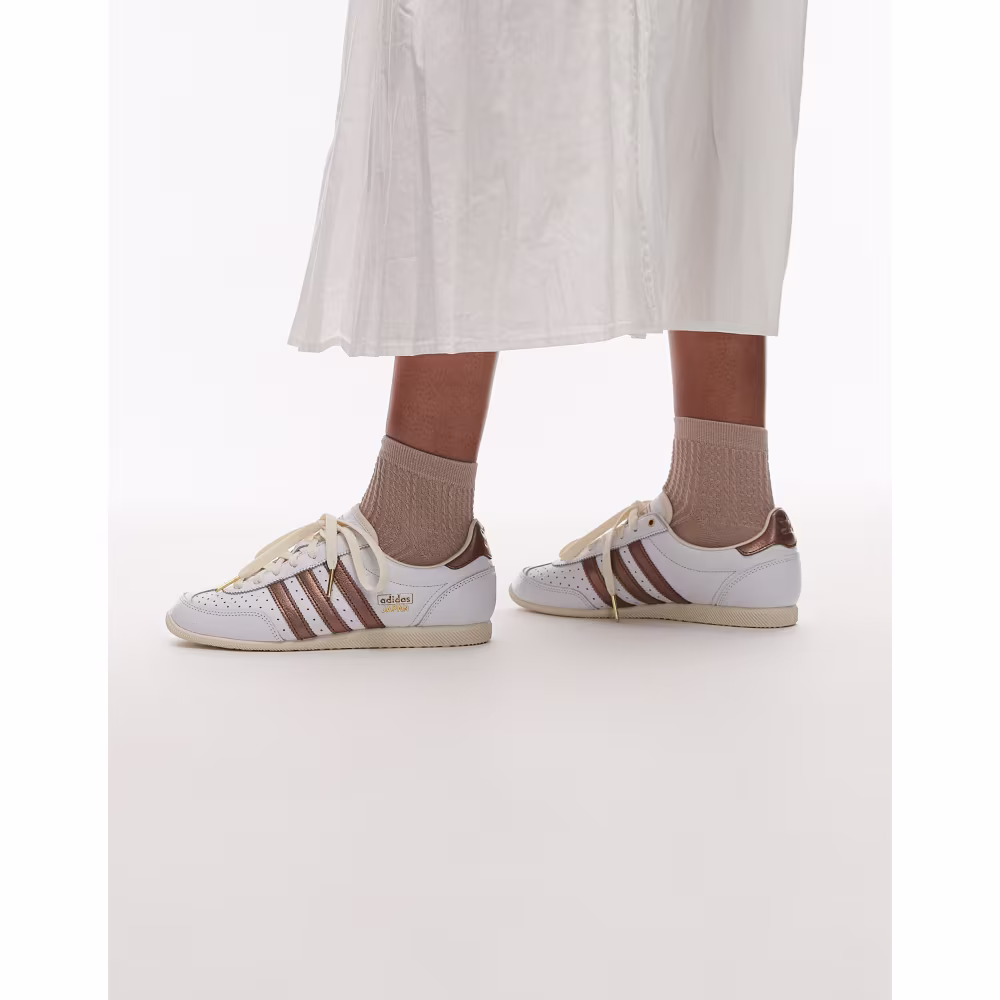 adidas Originals Japan trainers in white and bronze