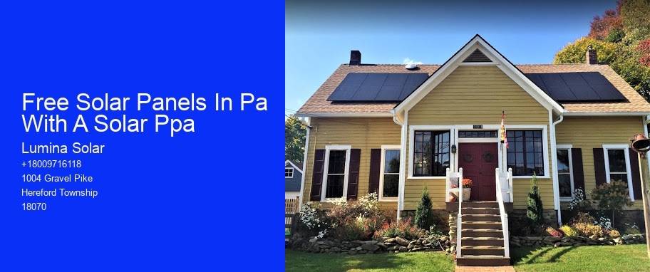 Free Solar Panels In Pa With A Solar Ppa