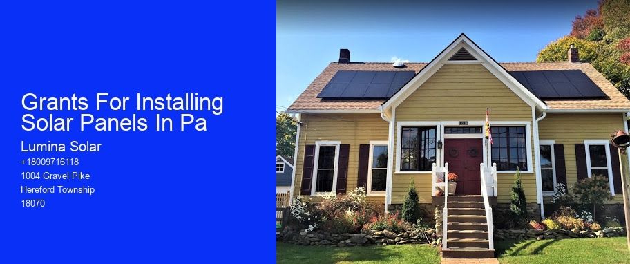 Grants For Installing Solar Panels In Pa