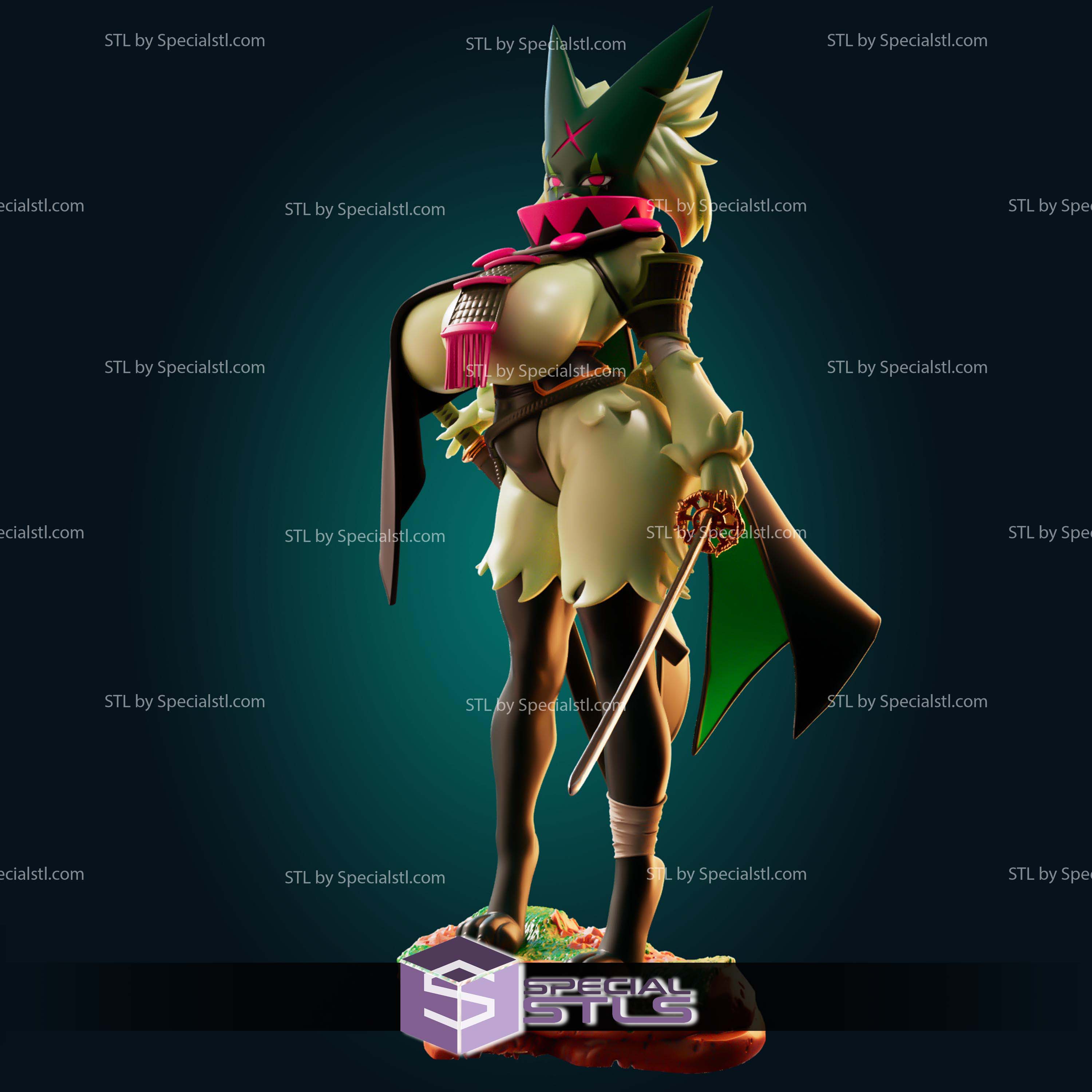 Samurai Meowscarada Pokemon STL Files