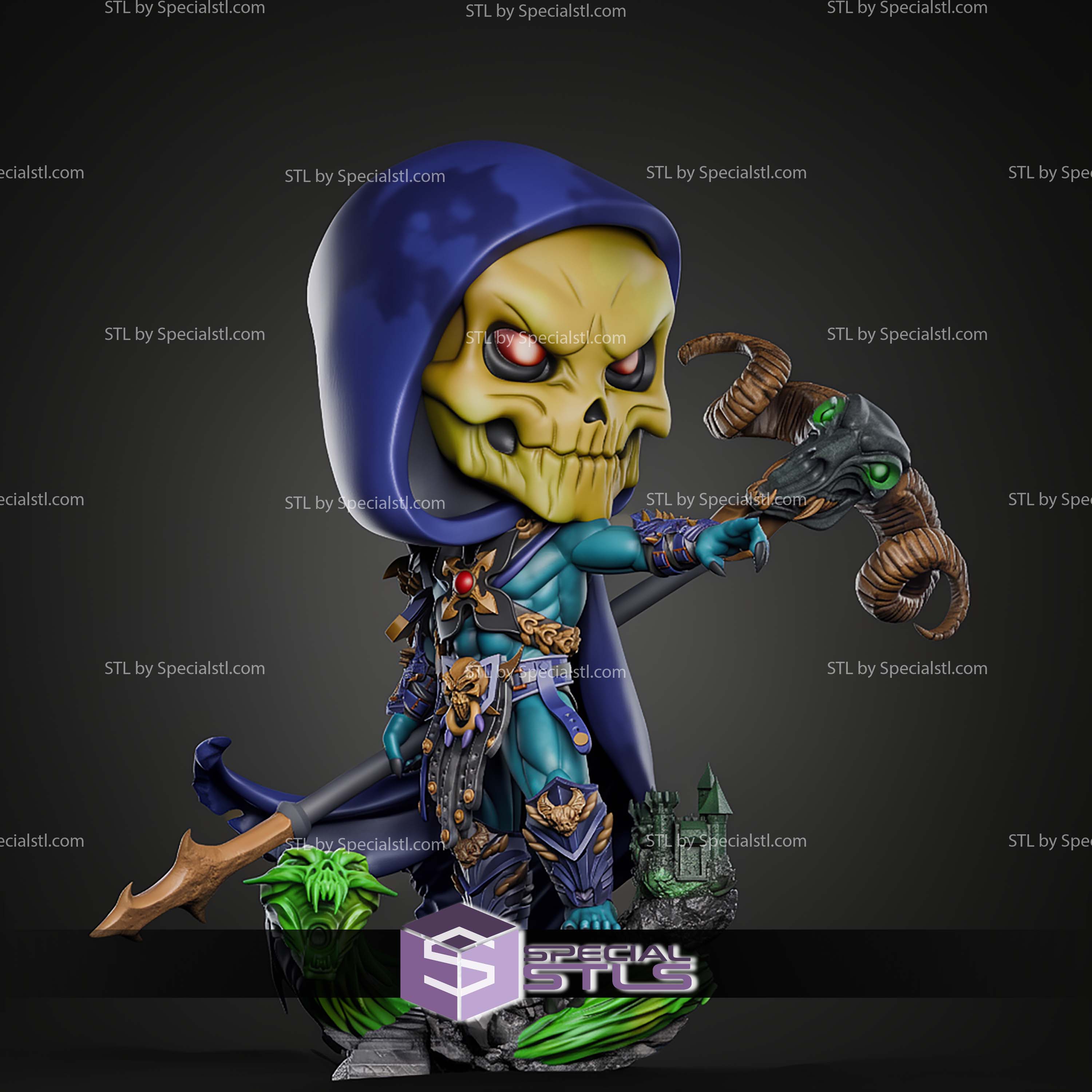 Skeletor and Staff Chibi STL Files