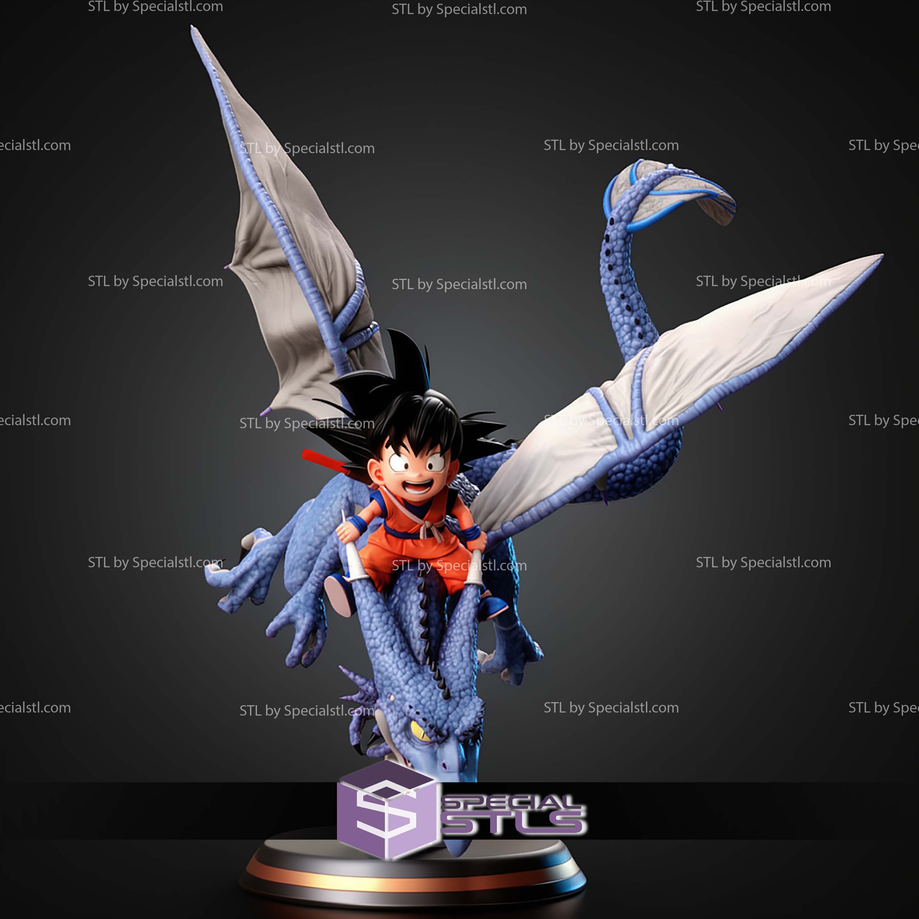 Goku Kid On Pterodactyls STL Files