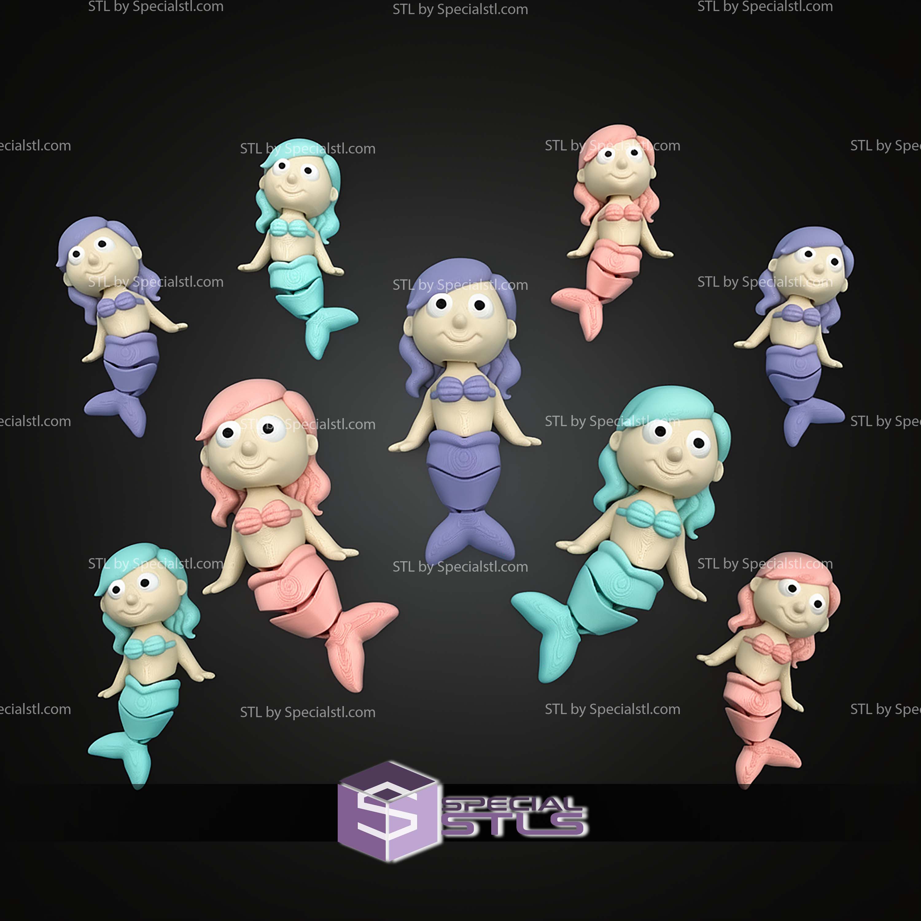 Super Basic STL Mermaid Articulated