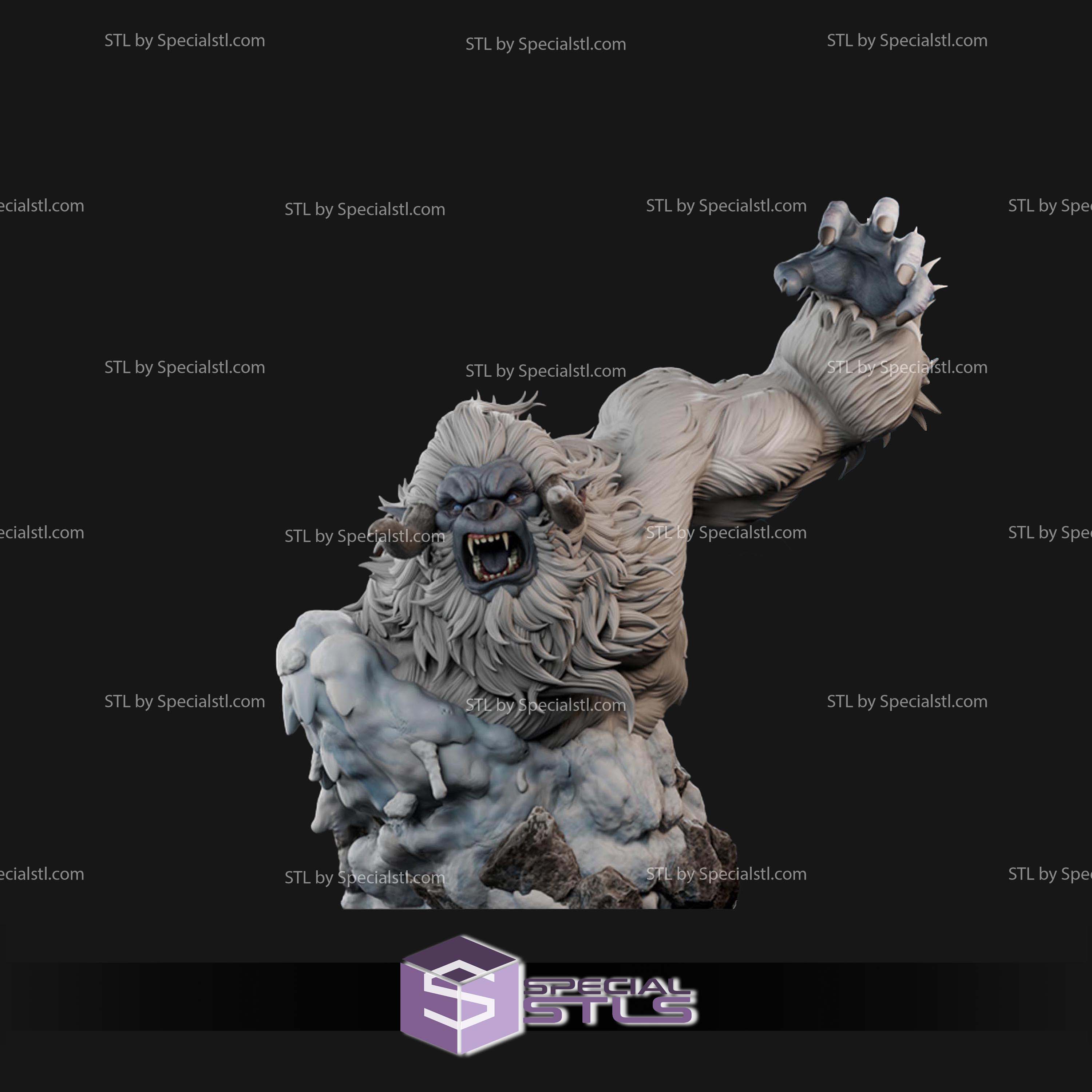 Yeti Snowman Bust STL Files