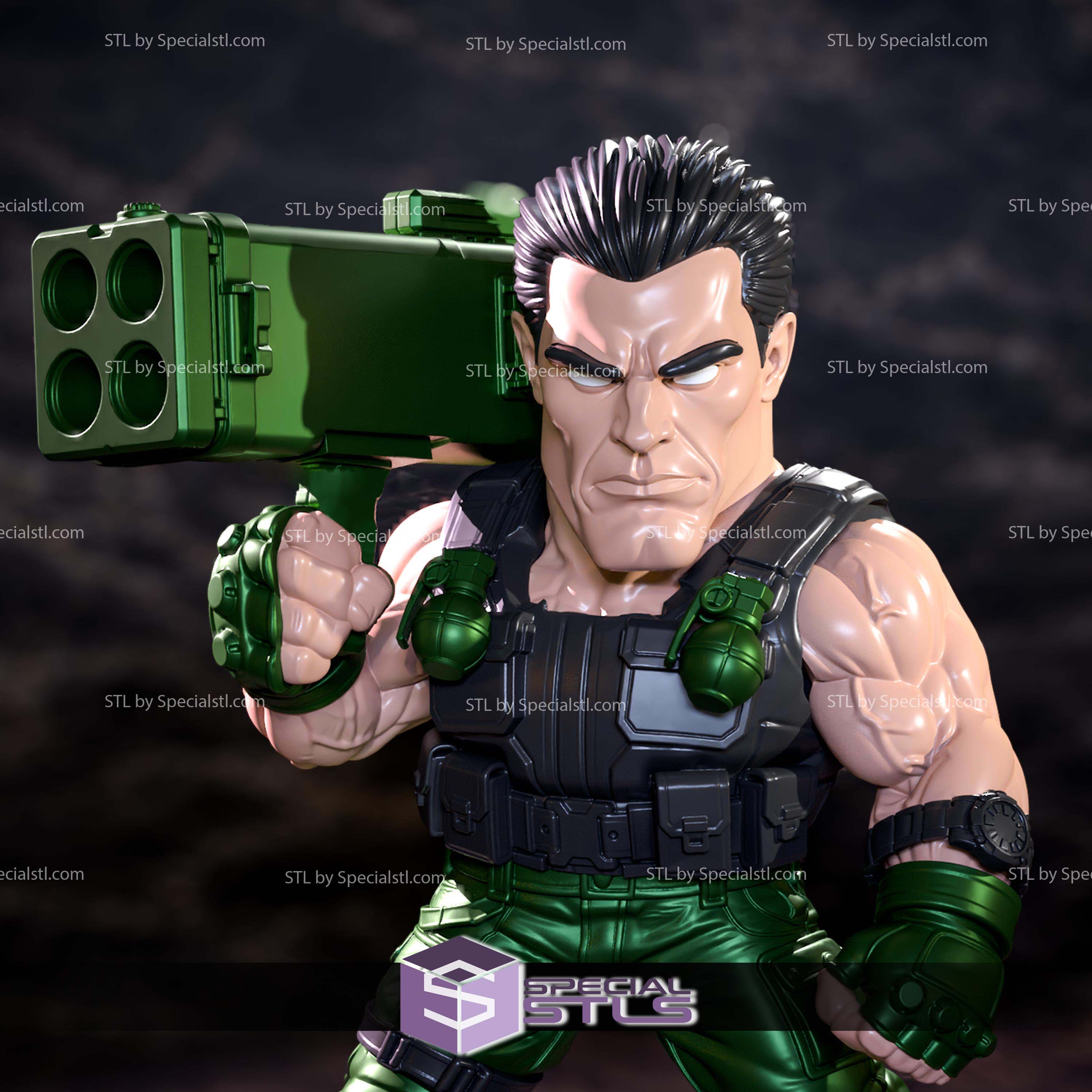 Super Basic STL Arnold Schwarzenegger 1985 Multipart No Ams