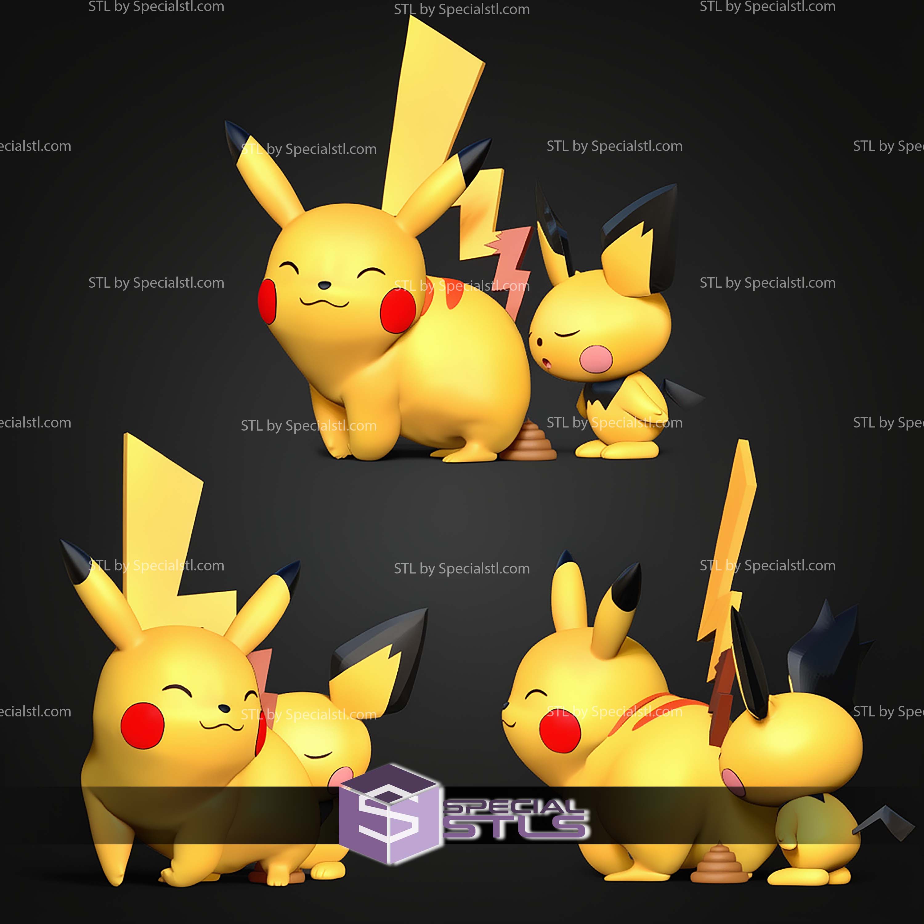 Pichu and Pikachu STL Files