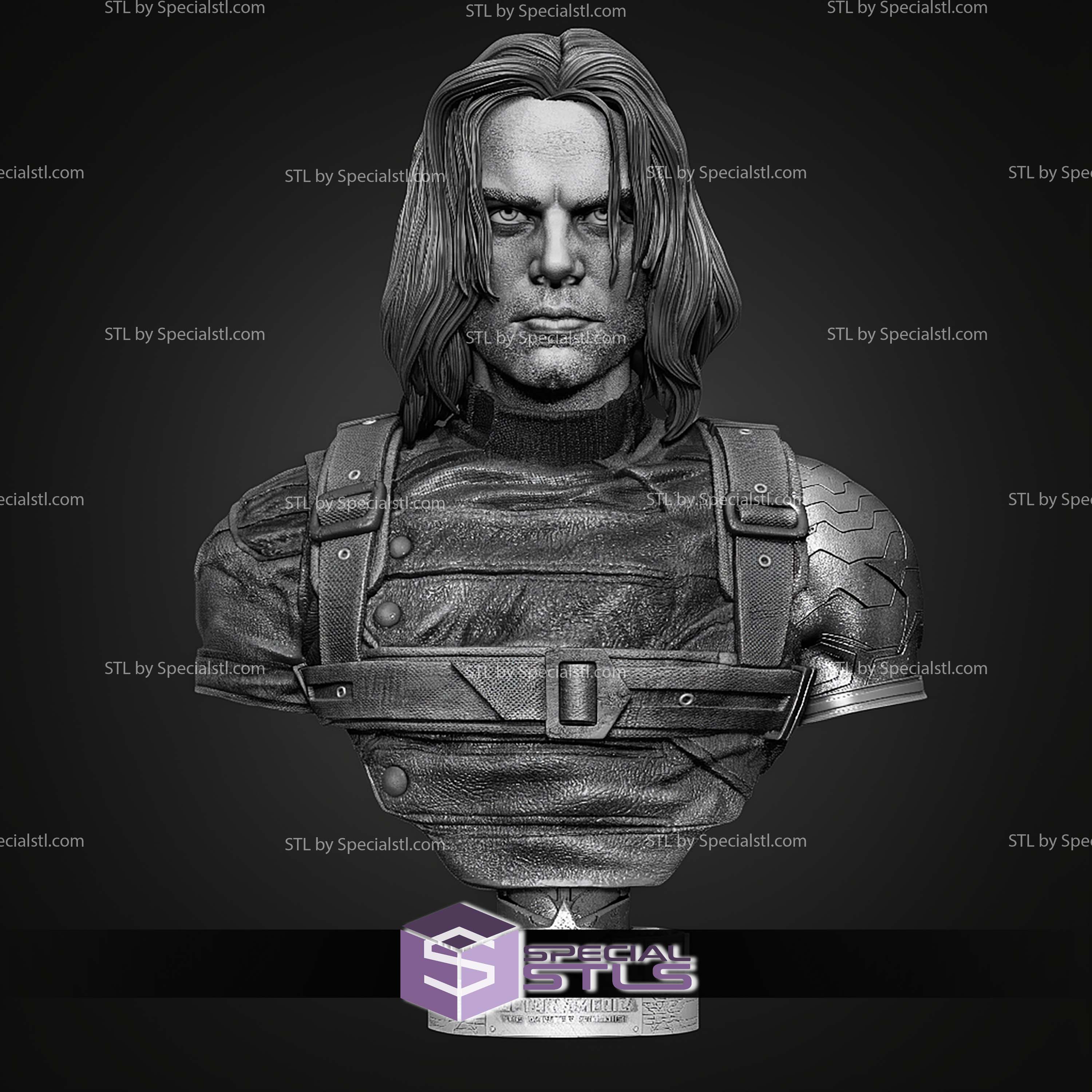 Winter Soldier Portrait Bust 341mm STL Files