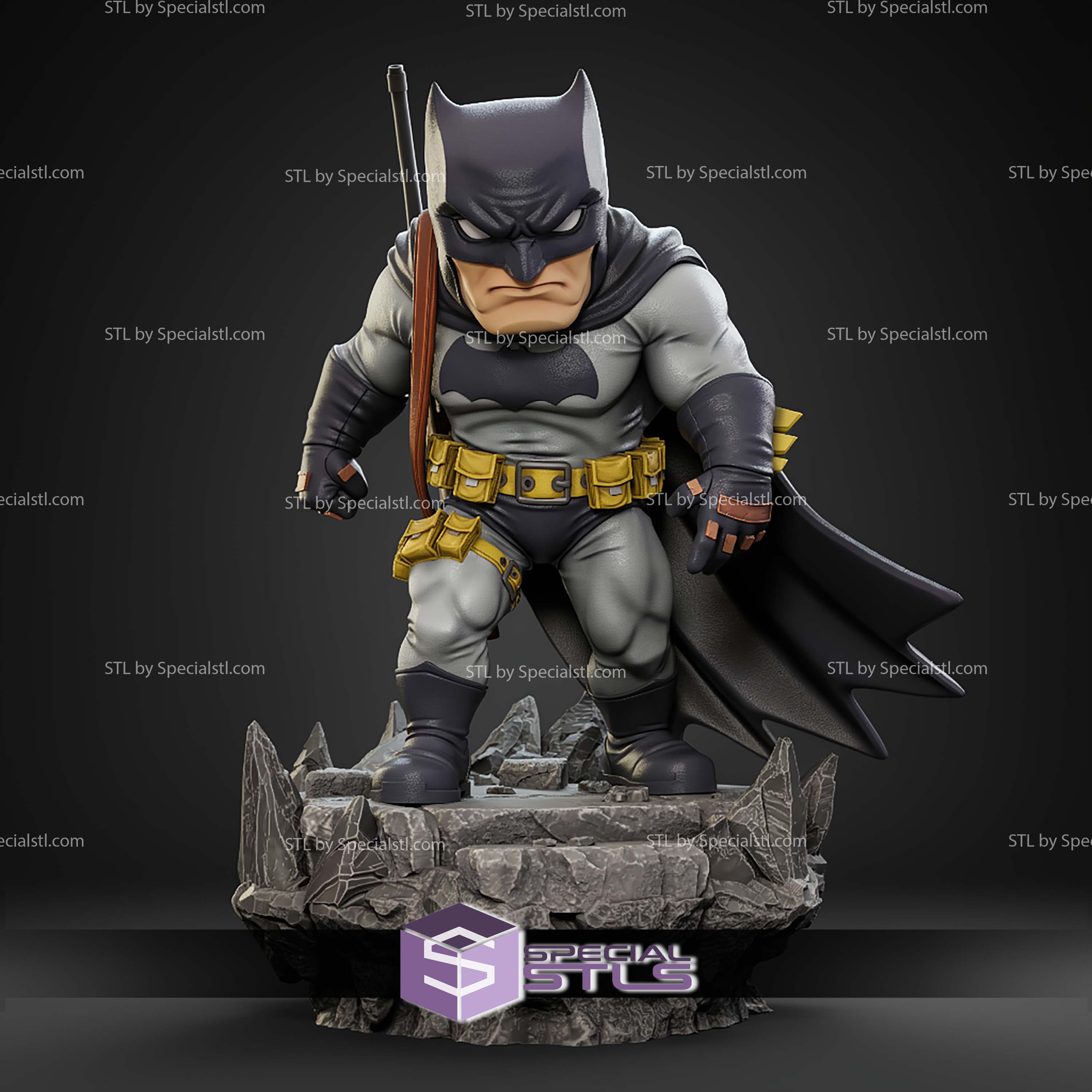 Batman Rock Base Chibi STL Files