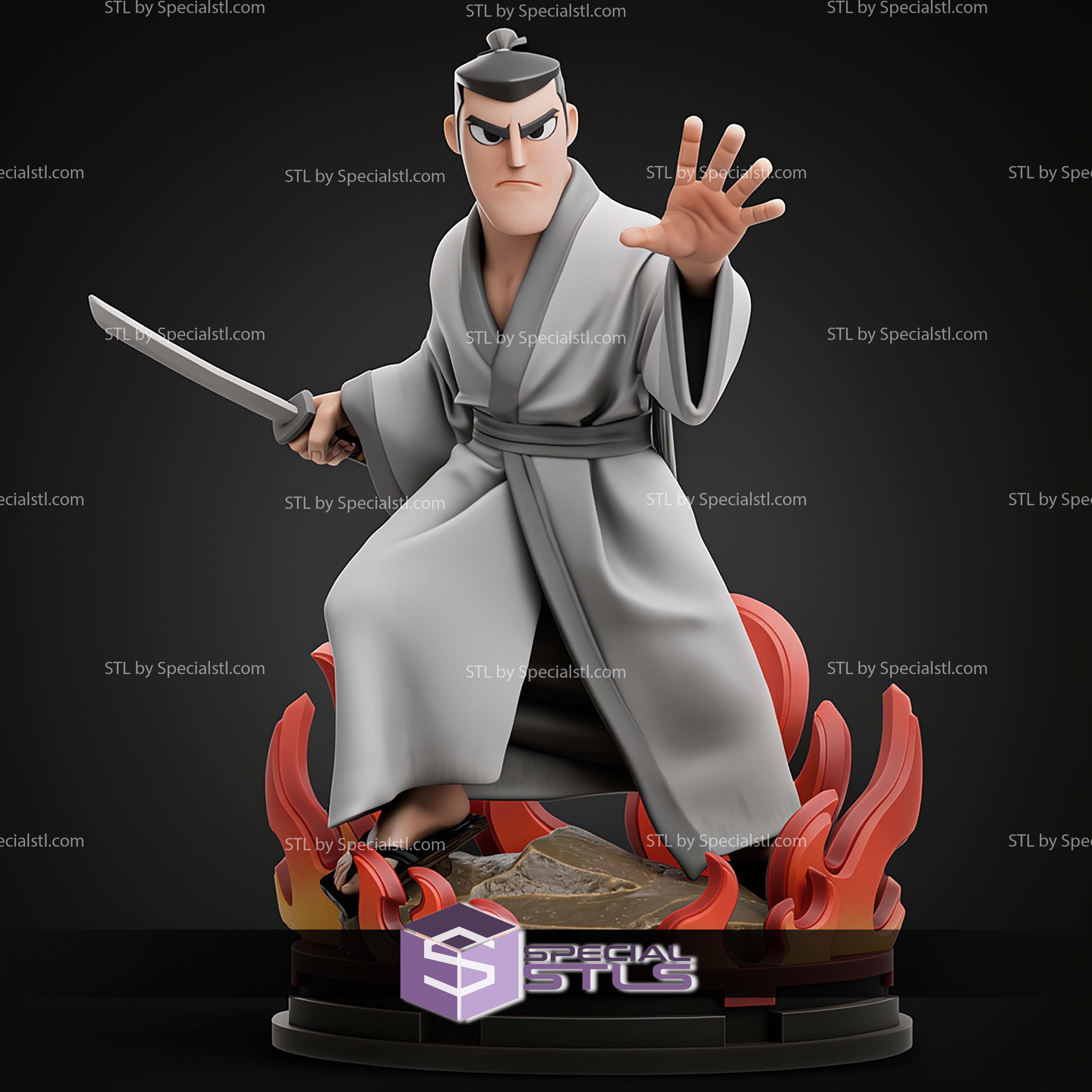 Samurai Jack Diorama 300mm STL Files