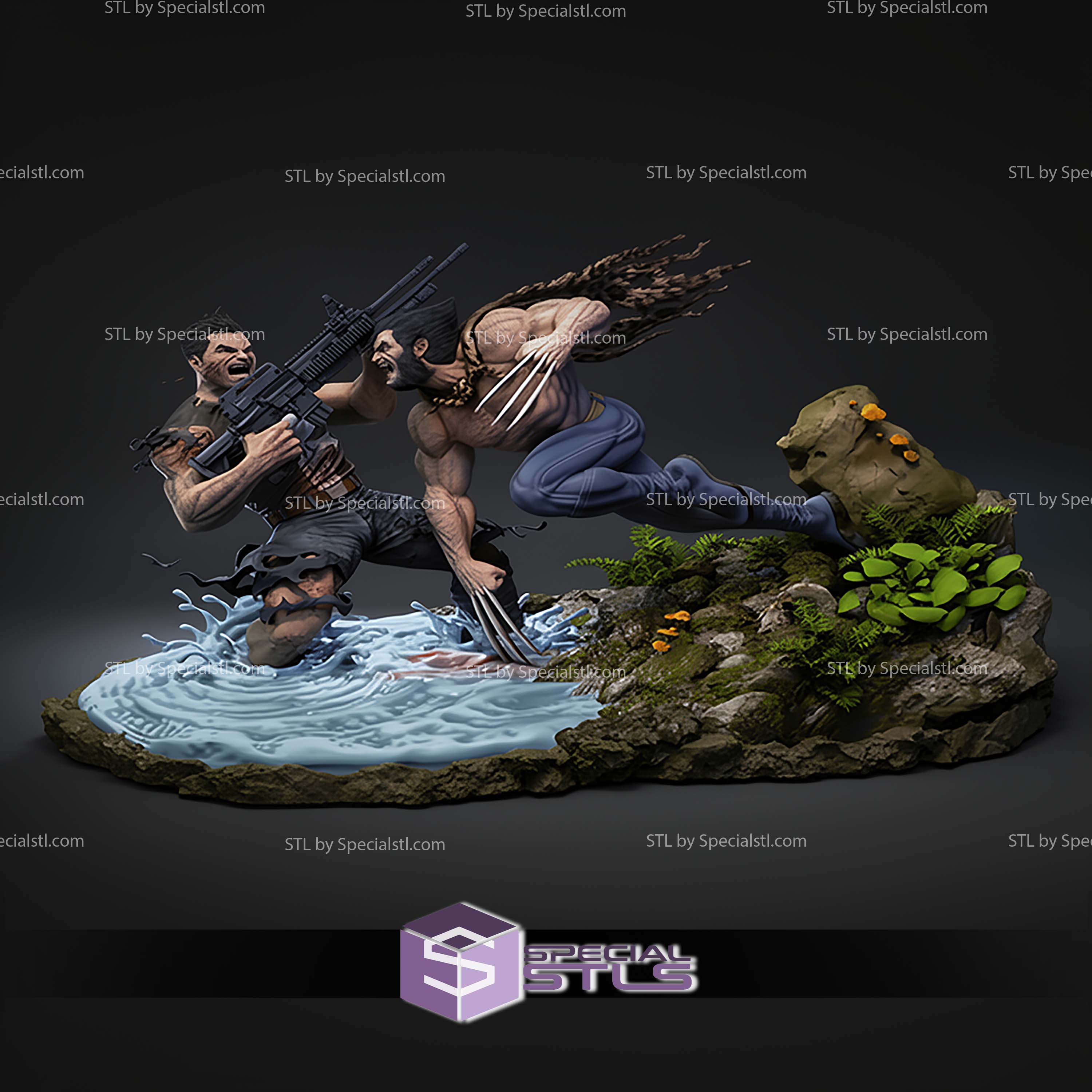 Wolverine Battle Punisher 1-6 STL Files