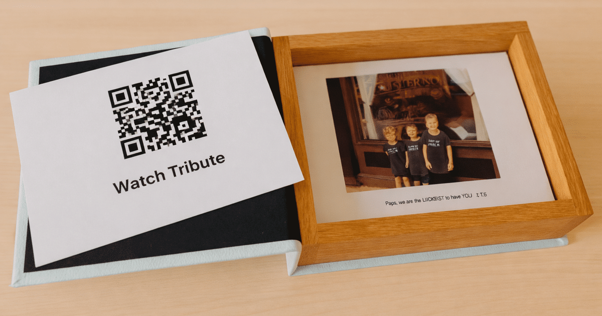 Tribute video on a retro boombox speaker gift