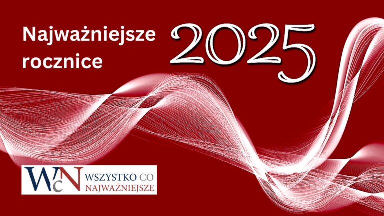 Kalendarium rocznic 2025 najważniejsze rocznice w 2025, wydarzenia daty 2025 urodziny rocznice wszystko co Najważniejsze w 2025