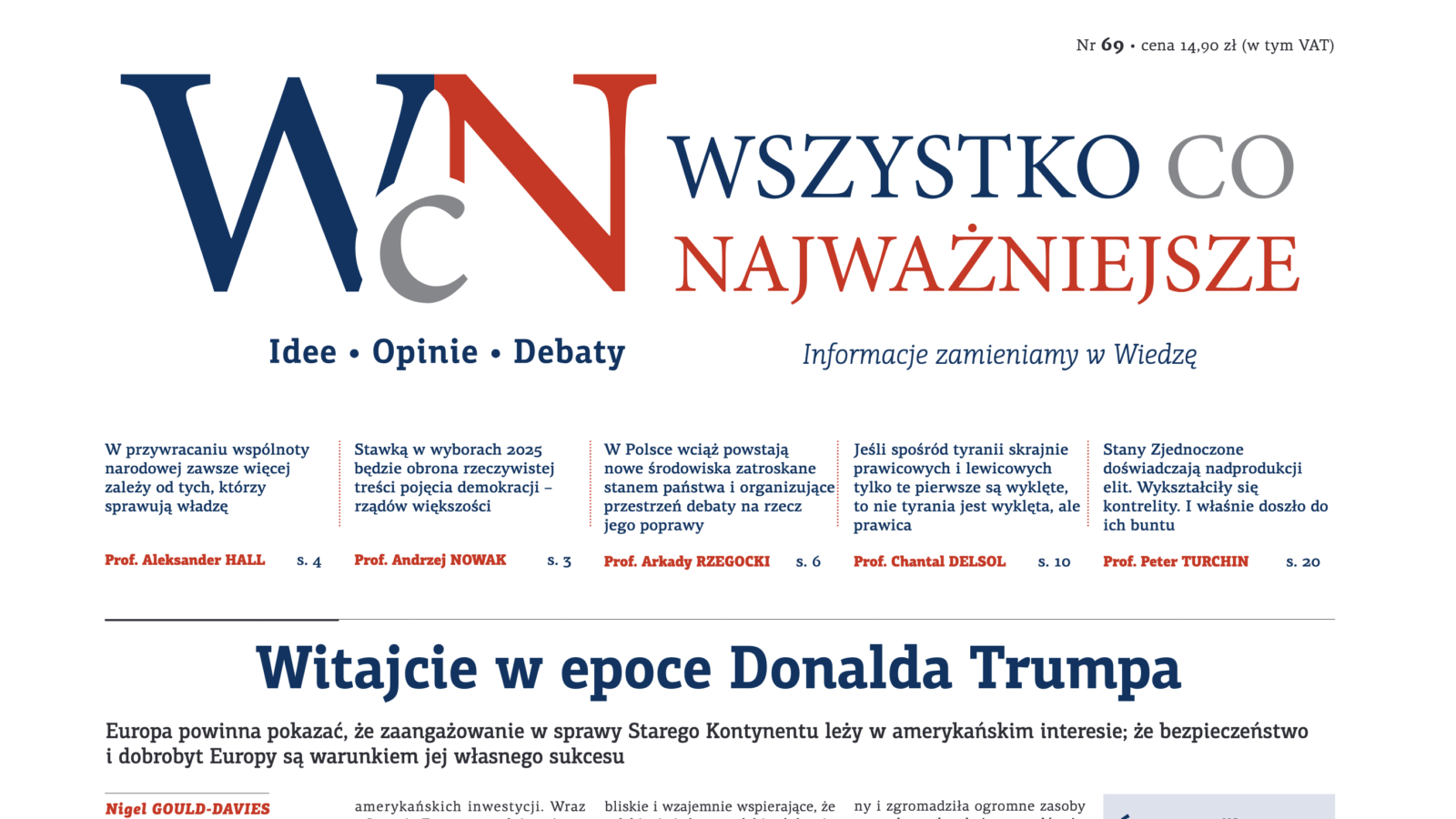 Nr 69. „Wszystko co Najważniejsze” jest już dostępny w EMPIK-ach, Księgarni Polskiej w Paryżu oraz wysyłkowo i w prenumeracie – w Sklepie Idei.