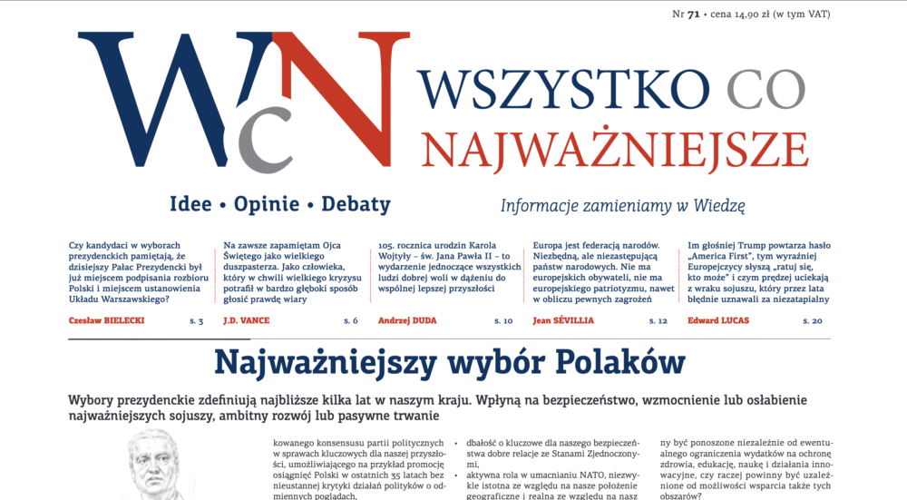 Zdjęcie okładkowe wpisu Nr 71. „Wszystko co Najważniejsze” jest już dostępny w EMPIK-ach, Księgarni Polskiej w Paryżu oraz wysyłkowo i w prenumeracie – w Sklepie Idei.