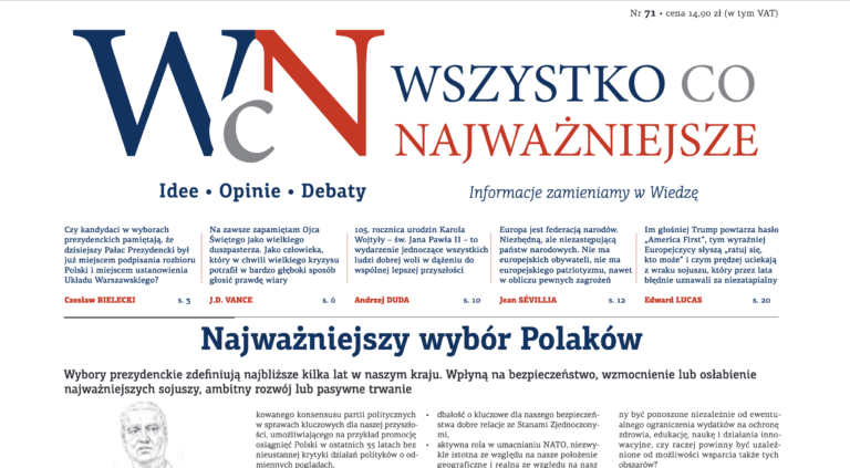 Nr 71. „Wszystko co Najważniejsze” jest już dostępny w EMPIK-ach, Księgarni Polskiej w Paryżu oraz wysyłkowo i w prenumeracie – w Sklepie Idei.