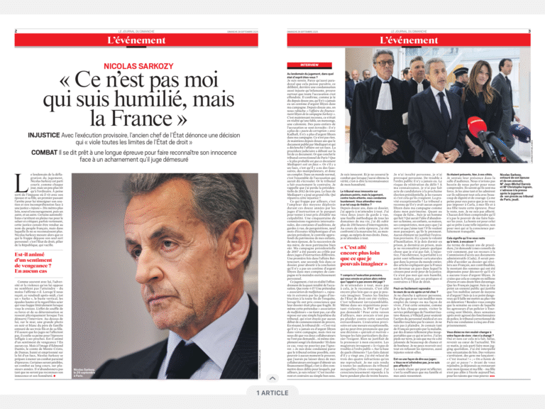 Nicolas Sarkozy w „Journal du Dimanche