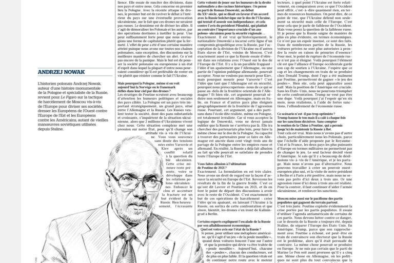 Andrzej NOWAK w „Le Figaro