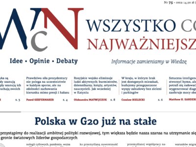 Zdjęcie okładkowe wpisu Najnowszy, 75. numer „Wszystko co Najważniejsze” jest już dostępny w EMPIK-ach, Księgarni Polskiej w Paryżu oraz wysyłkowo i w prenumeracie – w Sklepie Idei.