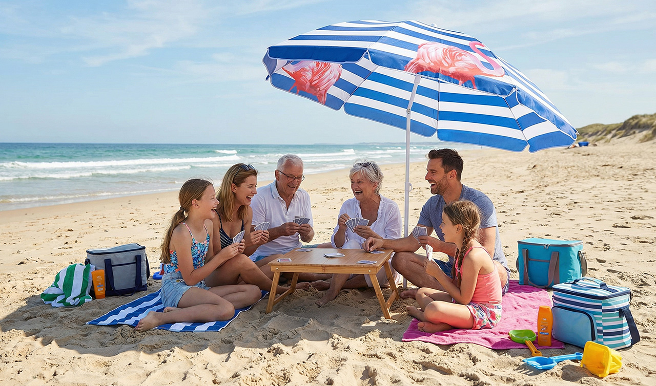 Parasol przeciwsłoneczny i ręcznik z mikrofibry – niezbędne akcesoria na udany dzień na plaży