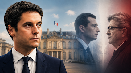 Gabriel ATTAL chce wbić się w drugą turę BARDELLA-MÉLENCHON