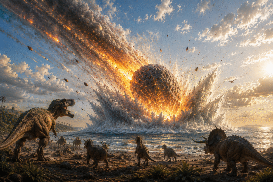 Zdjęcie okładkowe wpisu Asteroida, która zabiła dinozaury, mogła stworzyć podziemne warunki sprzyjające rozwojowi życia