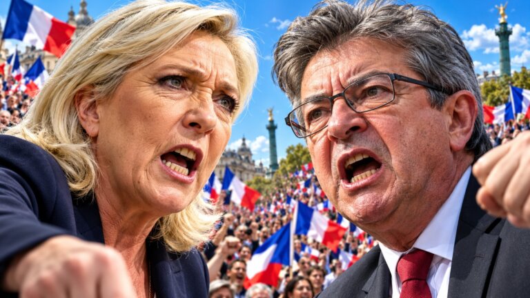 Le Pen i Mélenchon w sondażu Ipsos