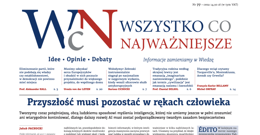 Zdjęcie okładkowe wpisu Najnowszy, 77., numer „Wszystko co Najważniejsze” jest już dostępny w EMPIK-ach, Księgarni Polskiej w Paryżu oraz wysyłkowo i w prenumeracie – w Sklepie Idei