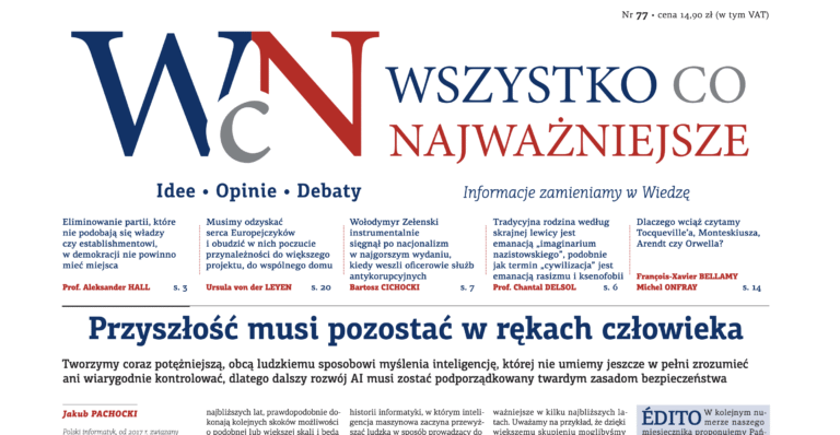 Najnowszy, 77., numer „Wszystko co Najważniejsze” jest już dostępny w EMPIK-ach, Księgarni Polskiej w Paryżu oraz wysyłkowo i w prenumeracie – w Sklepie Idei